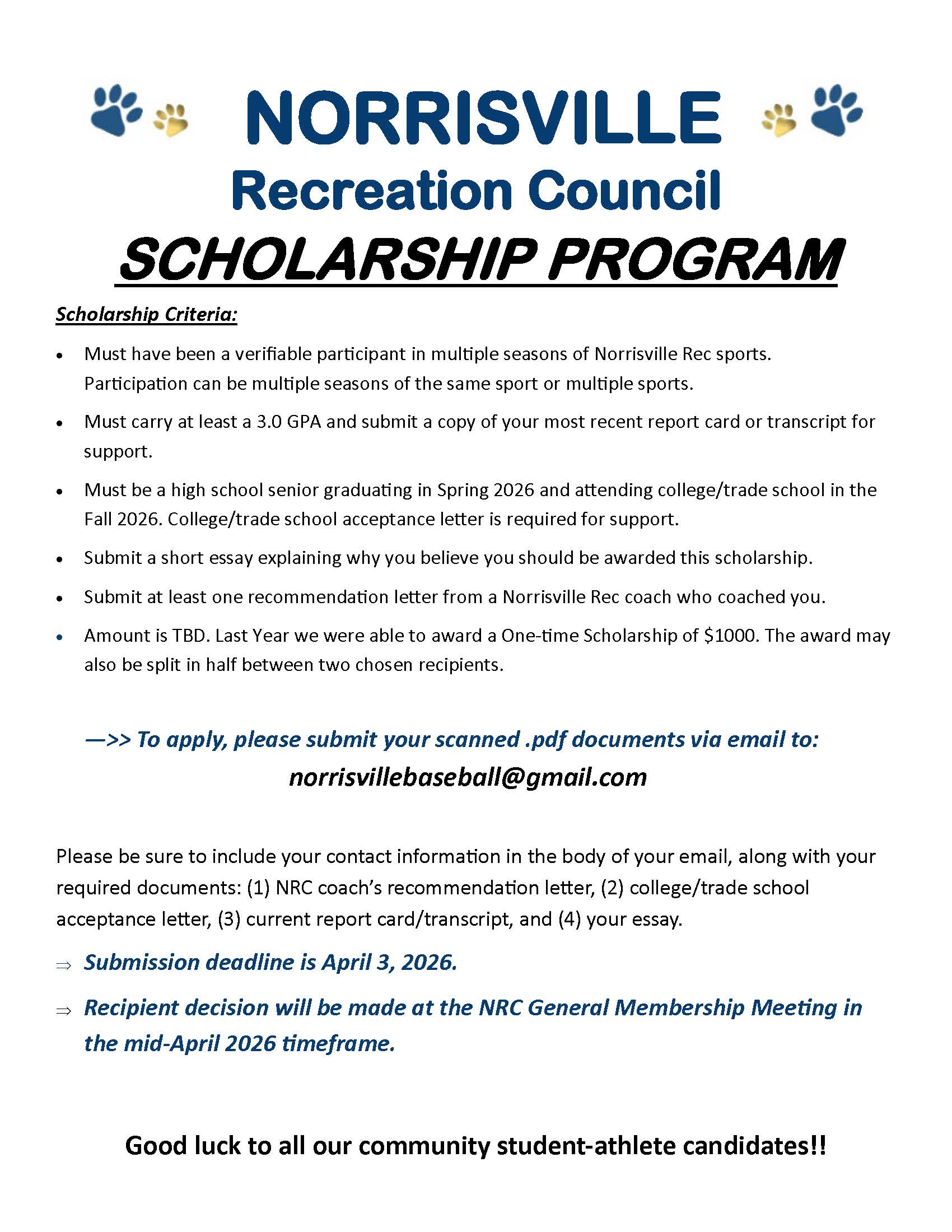 Download Norrisville Scholarship Program Flyer